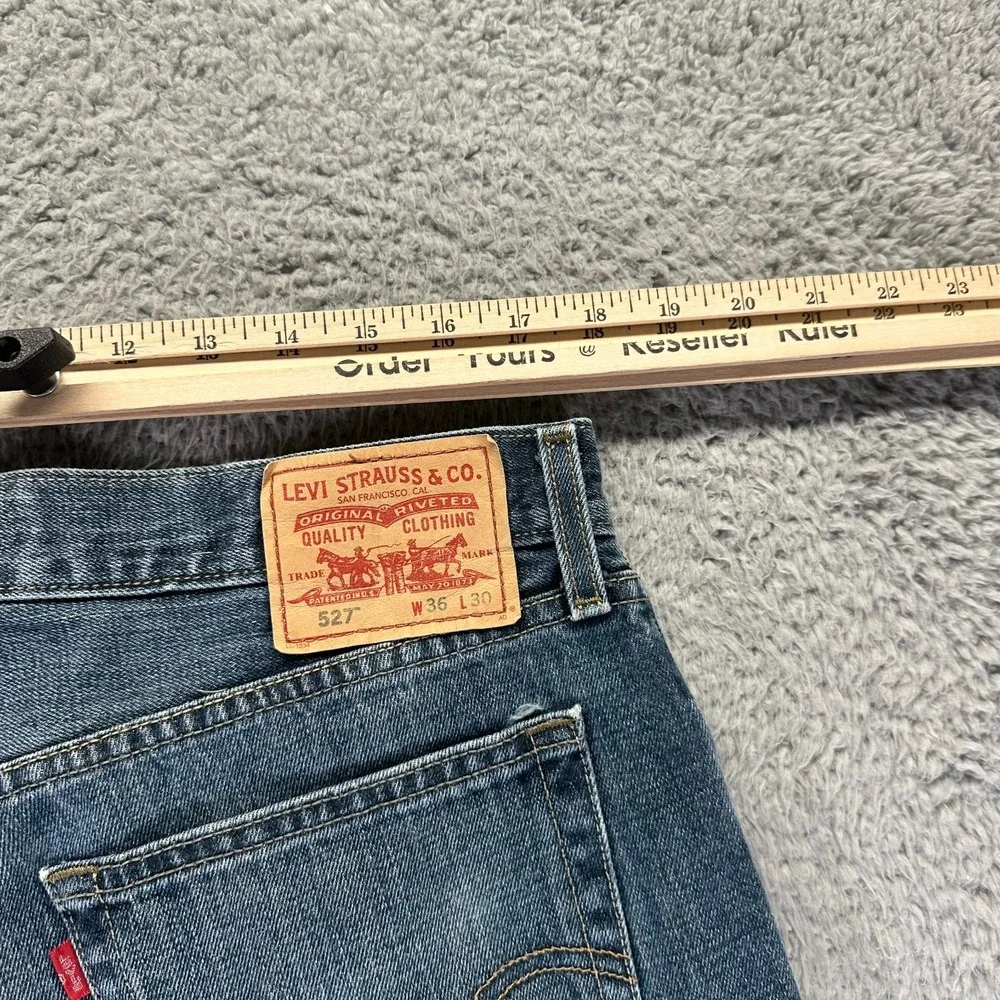 Vintage Levi's 527 Jeans Mens 36x30 Blue Cotton Denim Bootcut Leg Faded Workwear